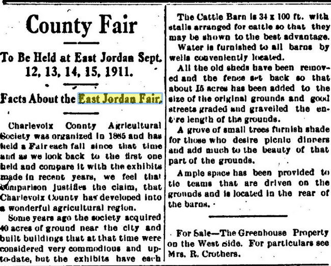 East Jordan Fair - Sept 1911 (newer photo)